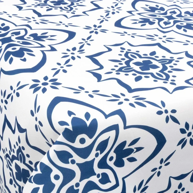 Tekstil voksdug 140 cm – Blue Pattern (på metermål)