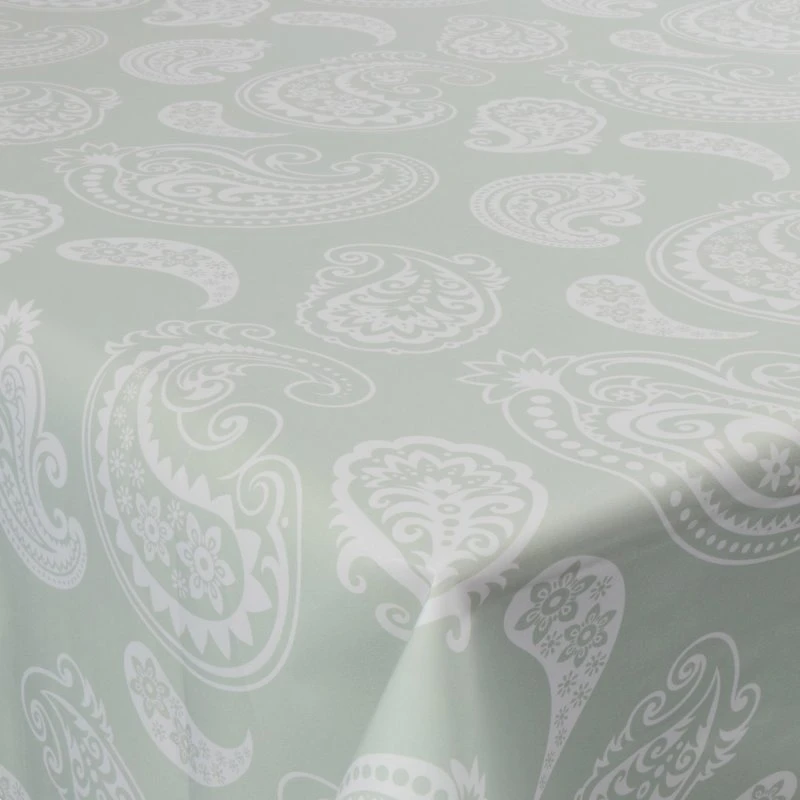 Tekstil voksdug 140 cm x 30 m – hvidt mønster, akrylbelægning