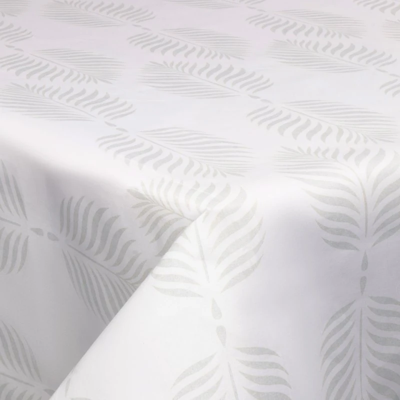 Tekstil voksdug Leaf Light Grey 140 cm - På metermål