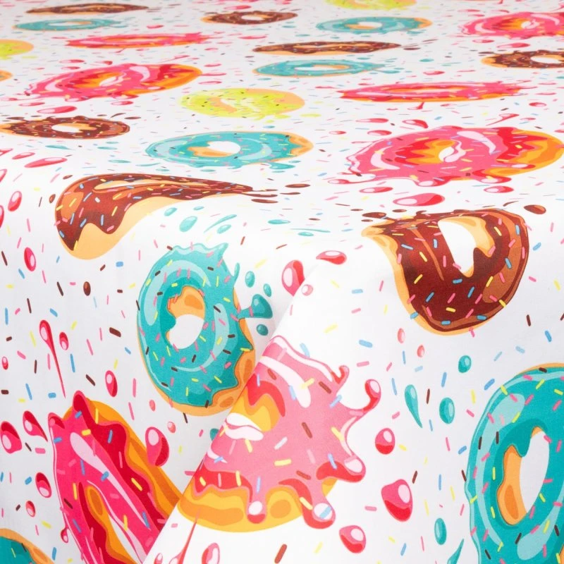 Tekstil voksdug Sprinkle Donuts 140 cm – På metermål