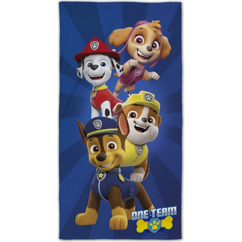 Paw Patrol badehåndklæde 70x140 cm – One Team, 100% bomuld