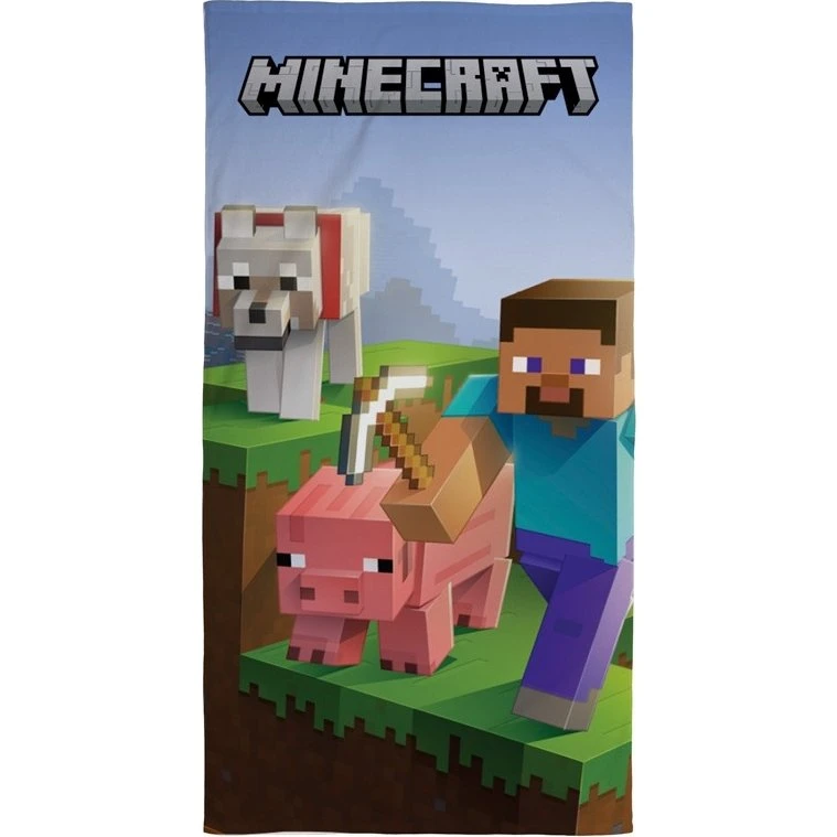 Minecraft badehåndklæde 70x140 cm – 100% bomuld
