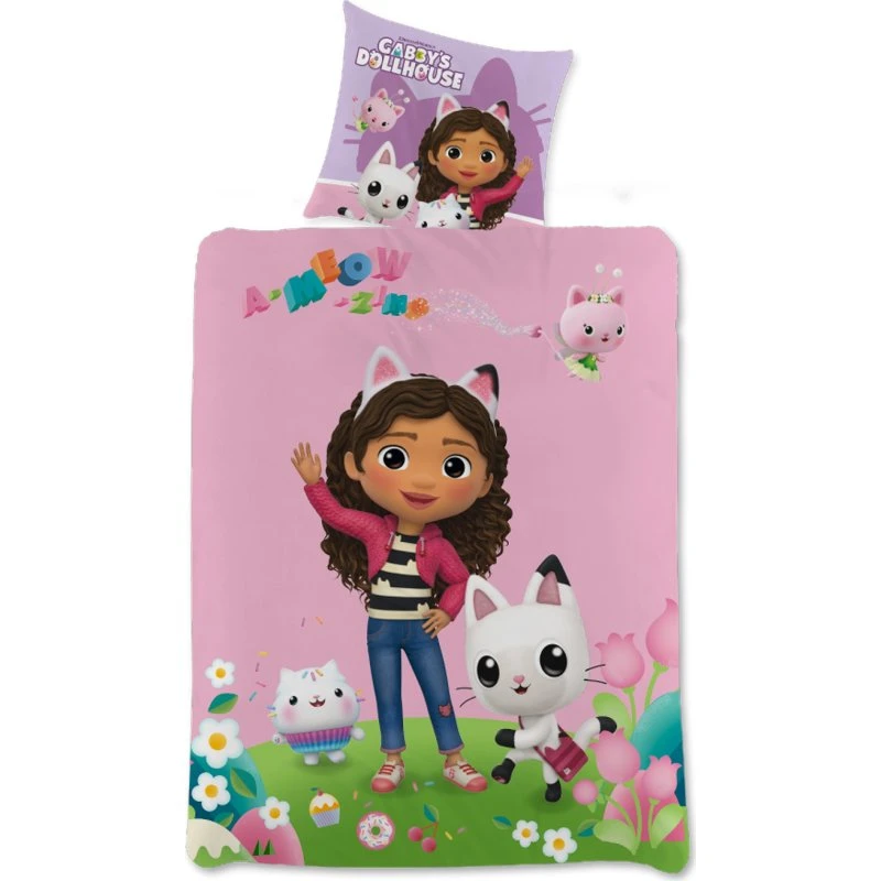Gabby's Dollhouse vendbart sengesæt 140x200 cm - 100% bomuld
