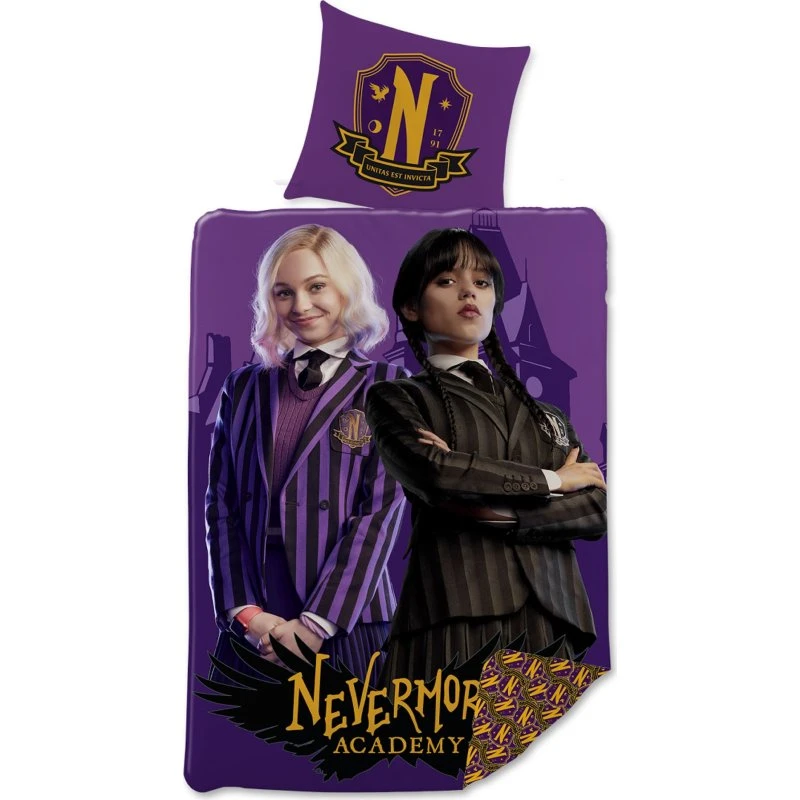 Wednesday sengetøj 140x200 cm – Nevermore Academy, 100% bomuld