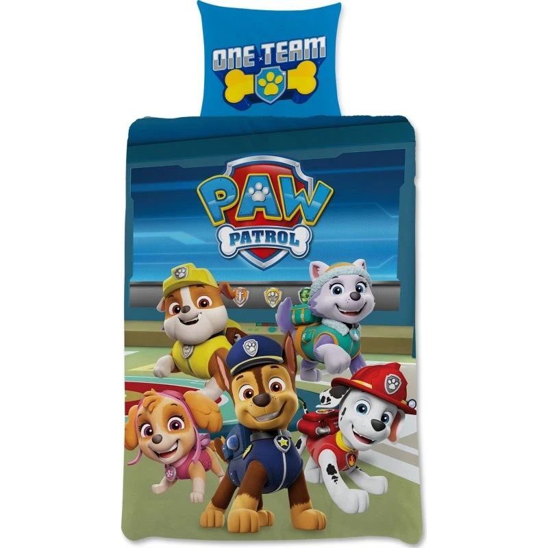Paw Patrol junior sengetøj 100x140 cm – vendbart 100% bomuld