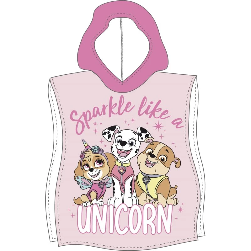 Paw Patrol badeponcho til børn 50x115 cm – lyserød