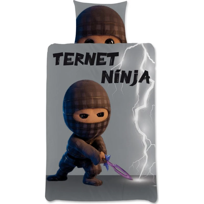 Ternet Ninja sengetøj 140x200 - 100% blød bomuld, vendbar