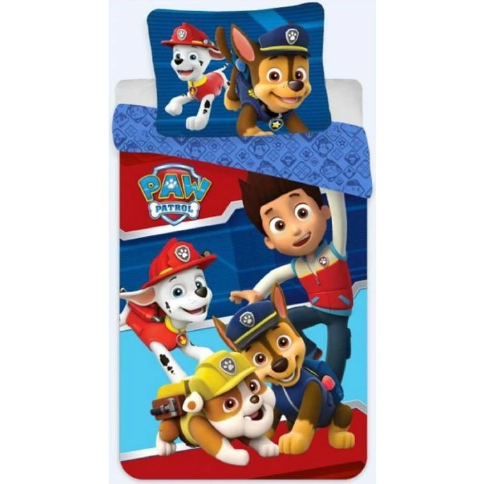 Paw Patrol sengetøj 150x210 cm – 100% bomuld, 2-i-1