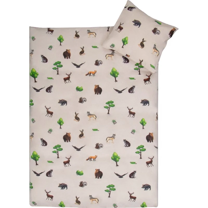 Babysengesæt 70x100 cm 100% bomuld – Skovens dyr