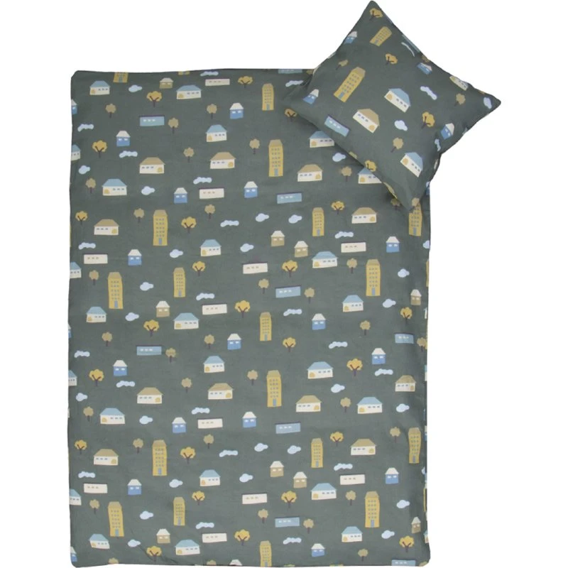 Babysengesæt 70x100 cm - 100% blød bomuld, grøn