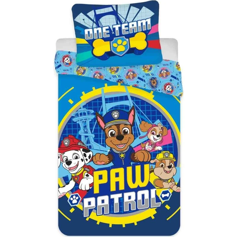 Paw Patrol junior sengetøj 100x140 cm – One Team, 100% bomuld