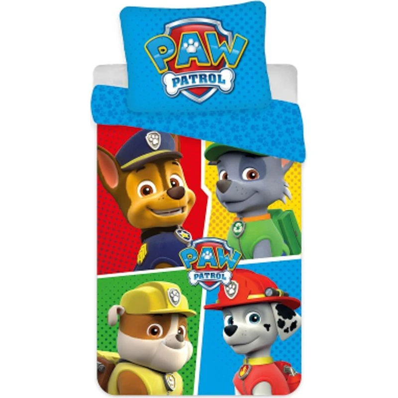 Paw Patrol vendbart sengetøj 140x200 cm – 100% bomuld
