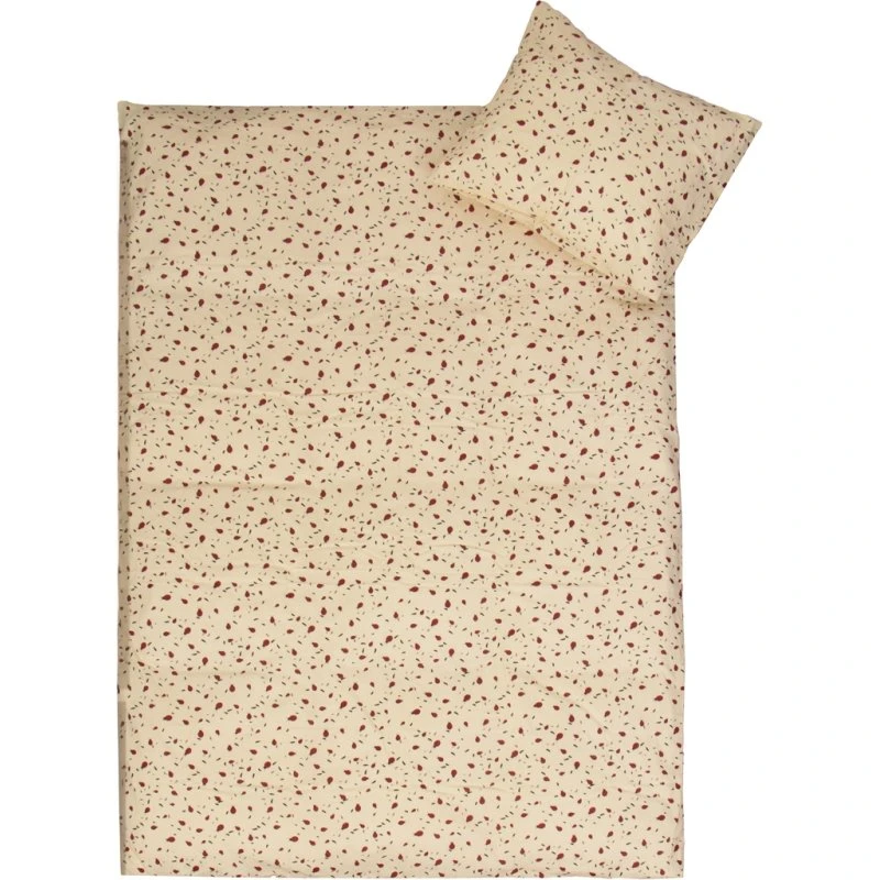 Junior sengetøj 115x135 cm – gul med mariehøner, 100% bomuld