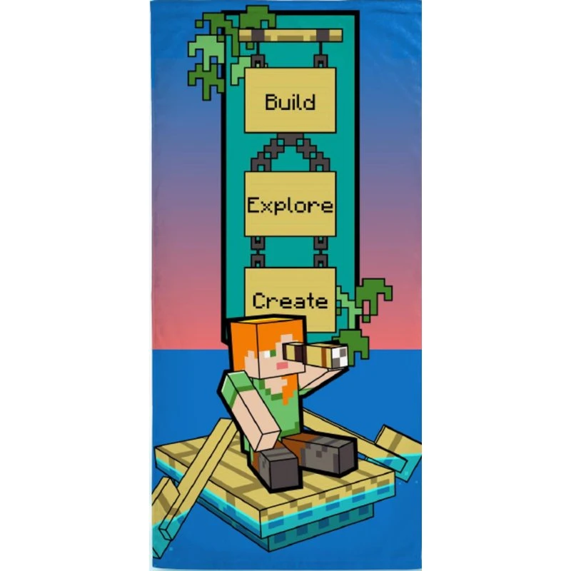 Minecraft badehåndklæde 70x140 cm – Alex, 100% bomuld