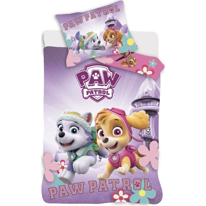 Paw Patrol junior sengesæt 100x140 cm – Skye & Everest