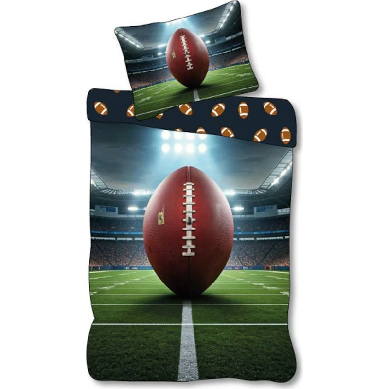 Fodbold sengetøj 140x200 - Vendbart bomuldssæt