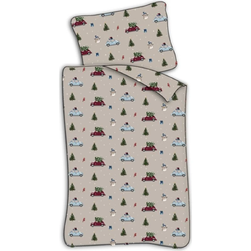 Junior julesengetøj 100x140 cm - Biler & juletræer