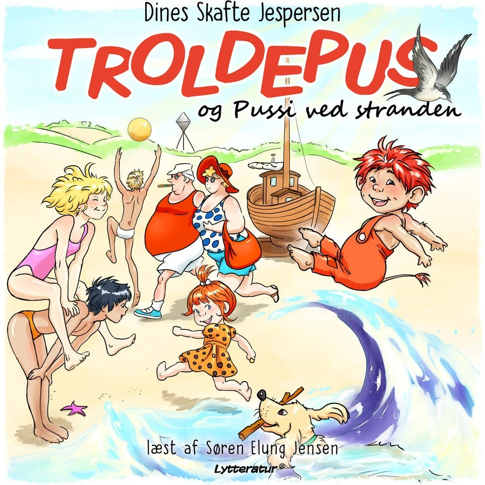Troldepus og Pussi ved stranden - Dines Skafte Jespersen