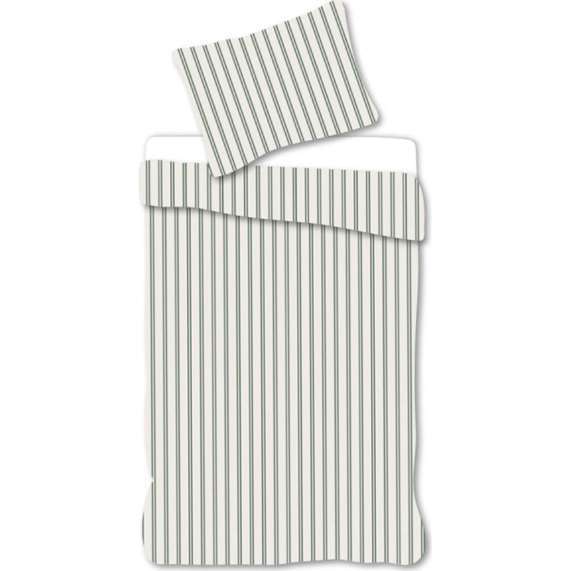 Baby sengetøj 70x100 cm – Hvid med grønne striber (100% bomuld)
