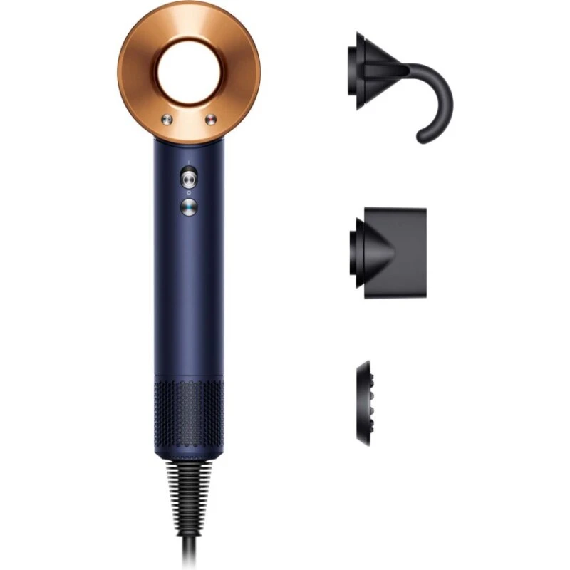 Dyson Supersonic Hårtørrer Straight+Wavy – Prussian Blue/Rich Copper