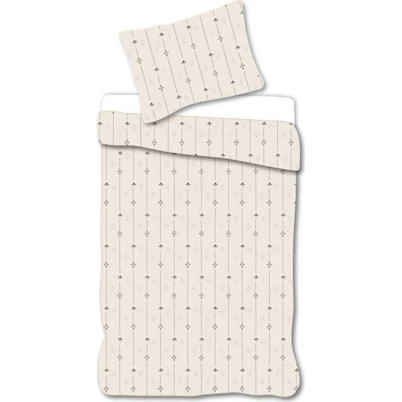 Junior sengetøj 100x140 cm – hvid med sorte blomstrede striber