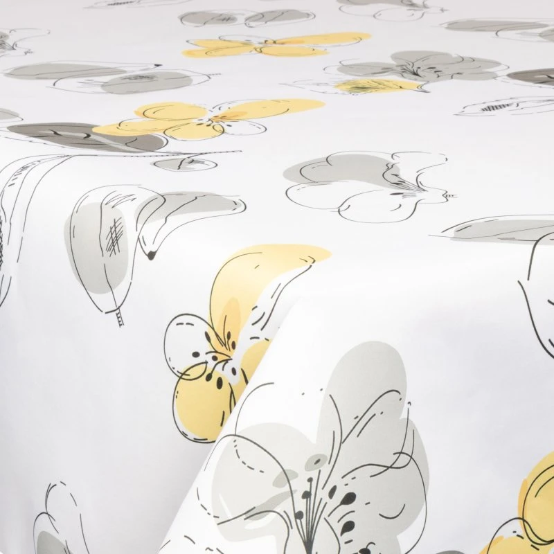 Tekstil voksdug Golden Flower 140 cm – på metermål