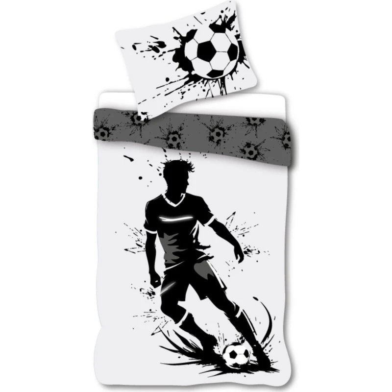 Fodbold sengetøj 140x200 cm – 100% bomuld, vendbart