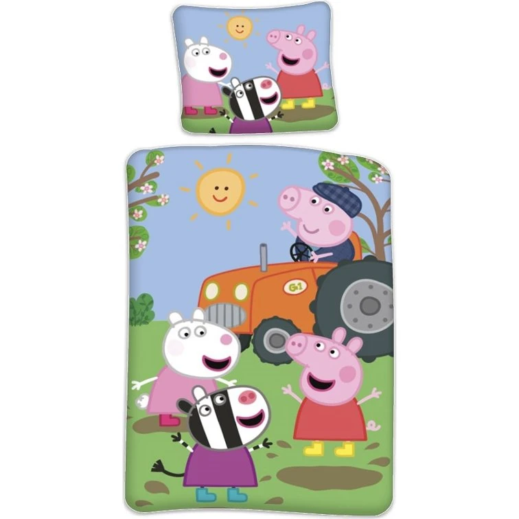 Gurli Gris sengetøj 140x200 - Vendbar 100% bomuld