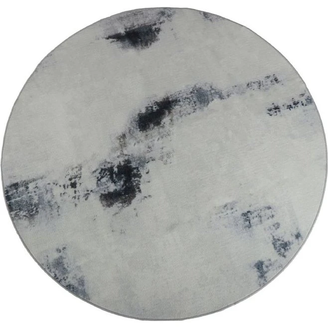 Rundt tæppe Dorte Ø160 cm – gråt abstrakt, skridsikker