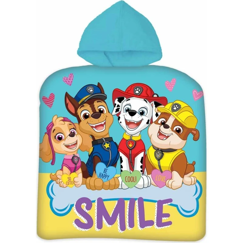 Badeponcho Paw Patrol 'Smile' 50x100 cm - 100% bomuld