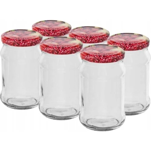 Glas krukke til konserver med skruelåg, 300 ml, 6 stk.