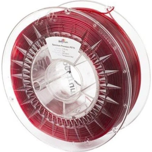 Spectrum 80050 PETG 3D-print filament, Rød Transparent, 1 kg