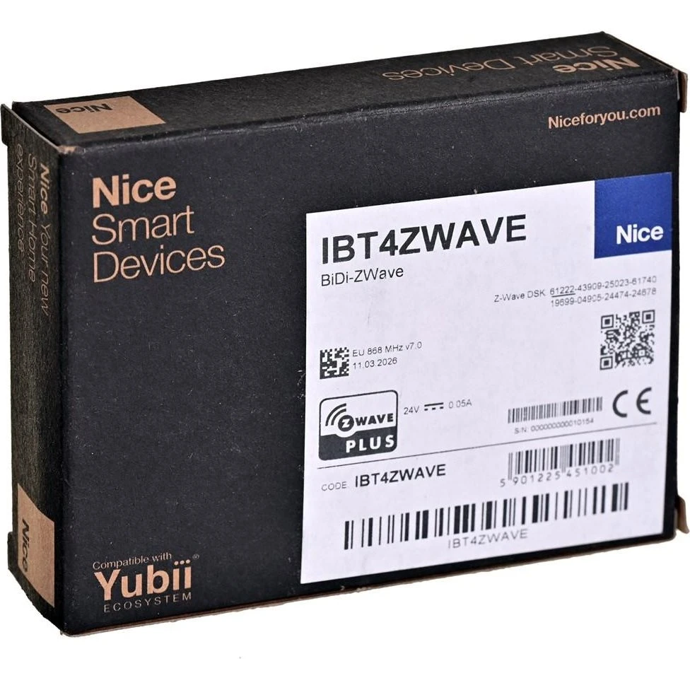 Nice IBT4ZWAVE Fjernbetjeningstilbehør med ZWave 868 MHz