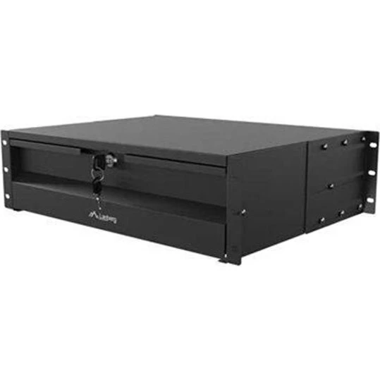 Lanberg Rackskuffe 3U - 483 x 360 mm - Sort