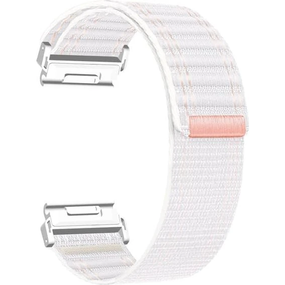Garmin Fenix 22mm Titanium Nylon Loop Rem - Hvid Pink