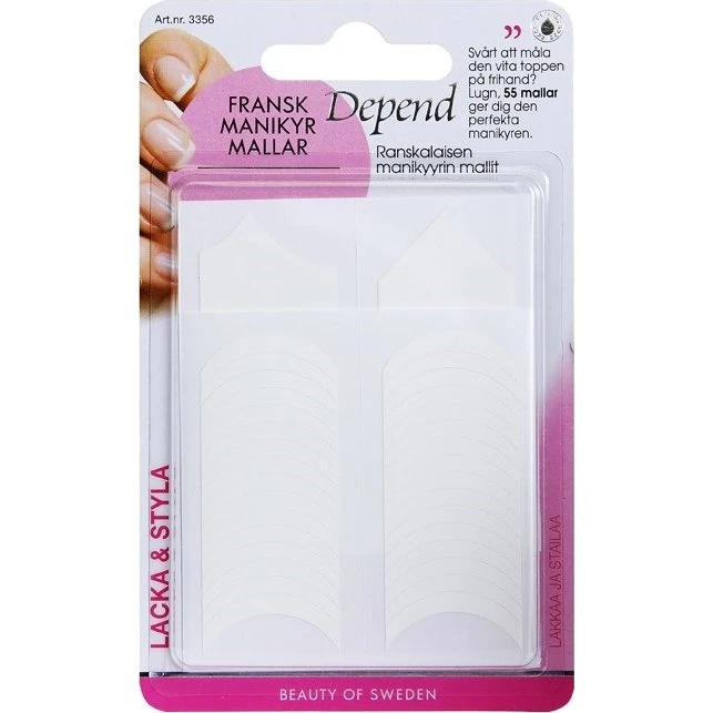 Depend Fransk Manikyr Mallar - 55 stk.