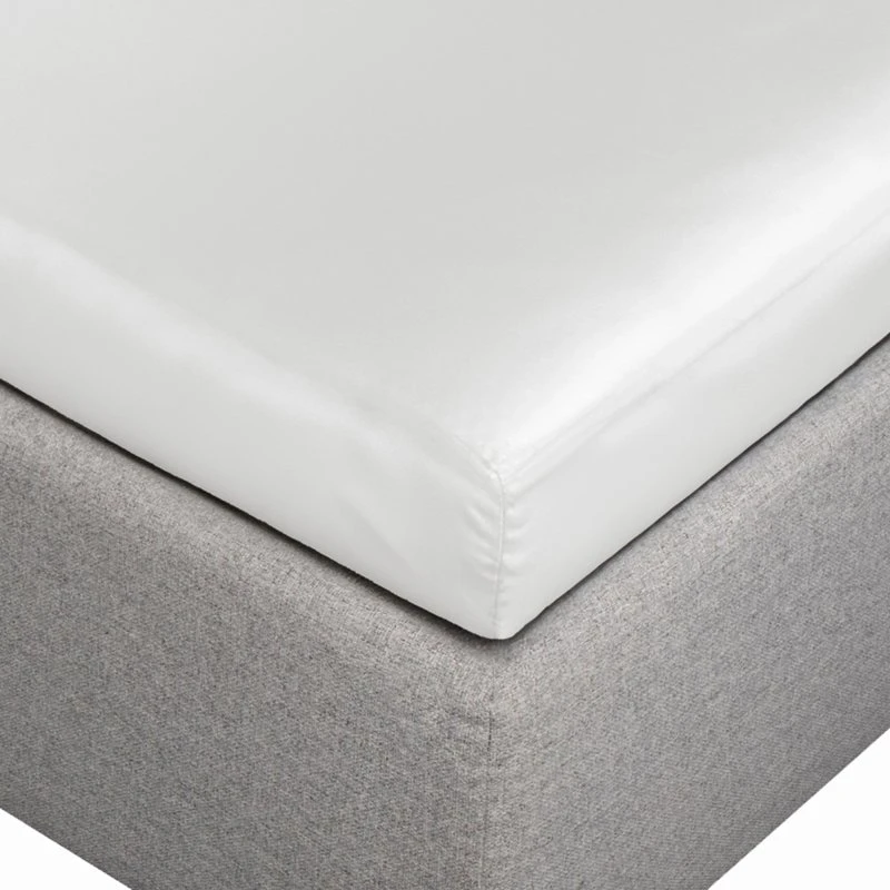 Kuvertlagen i 100% morbærsilke 90x200x8 cm - Hvid