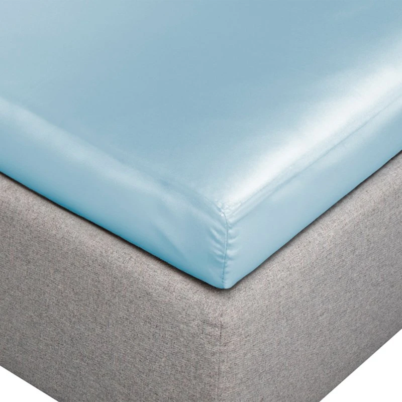 Kuvertlagen i 100% morbærsilke 90x200x8 cm – Støvet blå