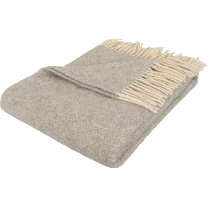 Nordstrand Home uldplaid 130x200 cm – 100% ny uld, lysegrå