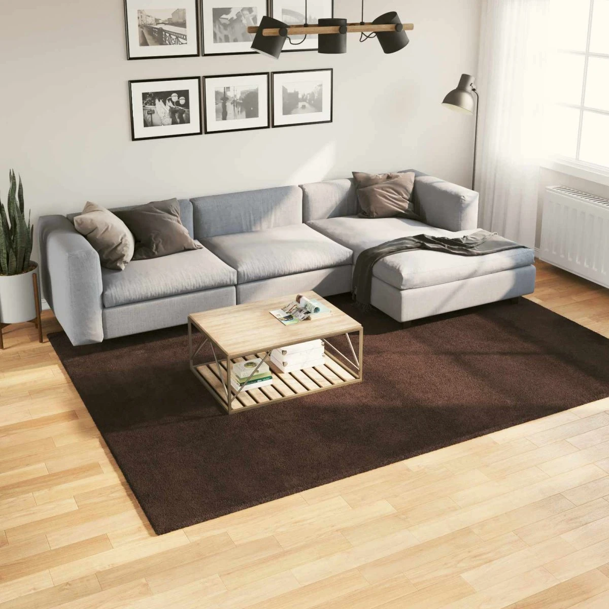 vidaXL Huarte Tæppe Brun 200 x 280 cm - Blødt & Vaskbart