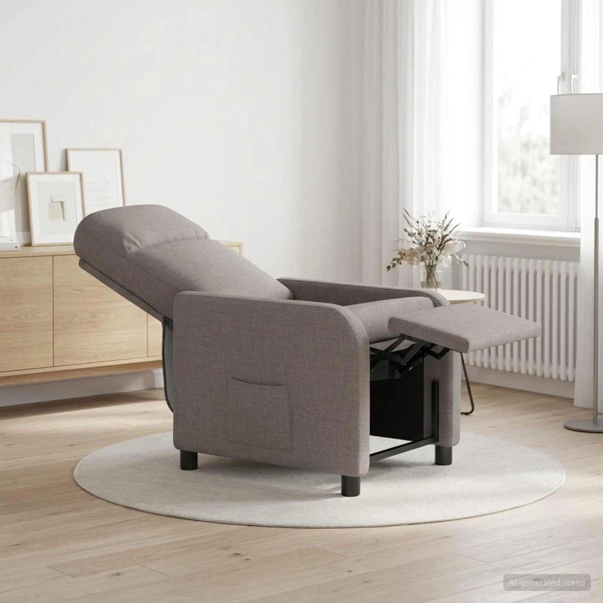vidaXL Recliner Gråbrun Stof
