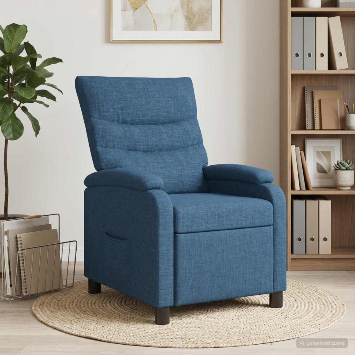vidaXL Recliner Blå Stof