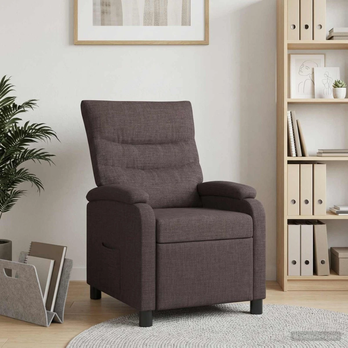 vidaXL Recliner Mørk Brun Stof