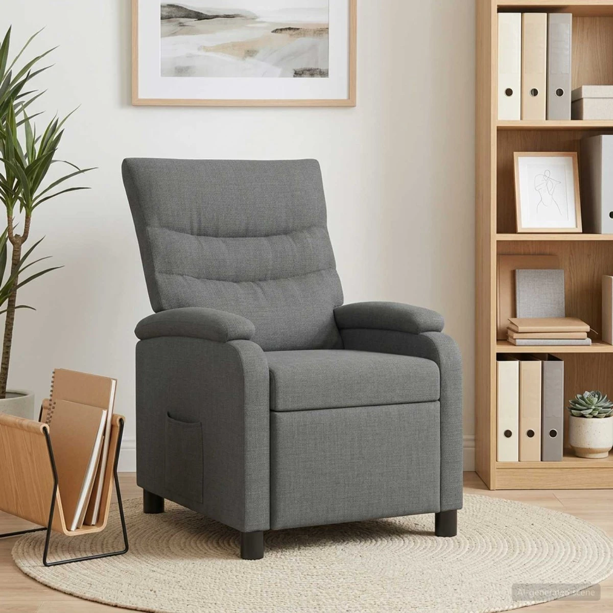 vidaXL Recliner Mørkegrå Stof