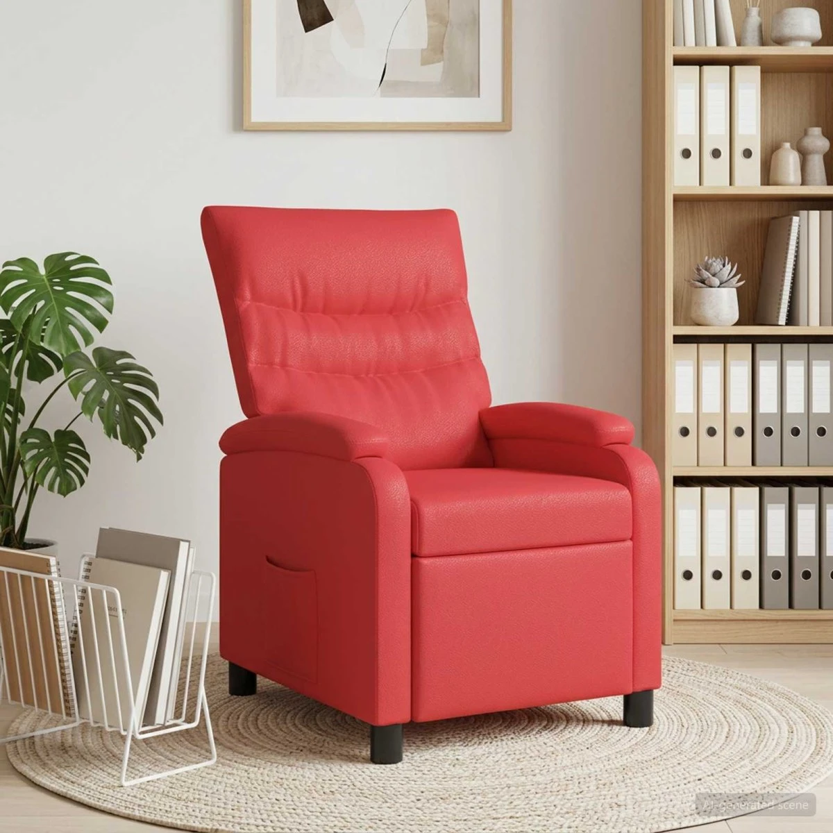 vidaXL Recliner Rød Kunstlæder