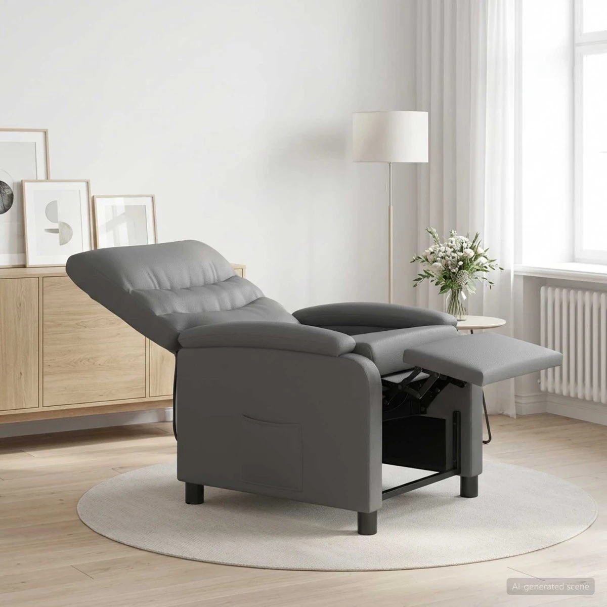 vidaXL Recliner i grå kunstlæder