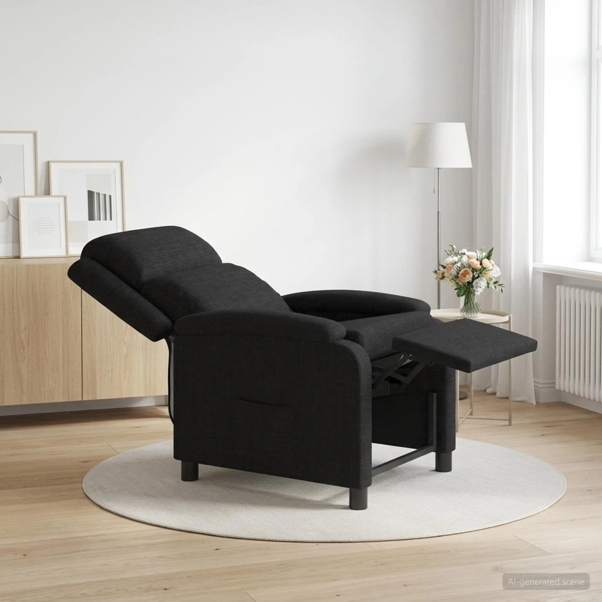 vidaXL Recliner Sort Stof