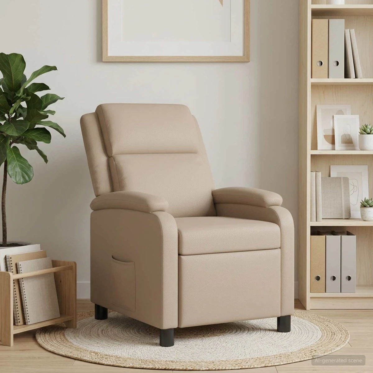vidaXL Recliner i cappuccino kunstlæder