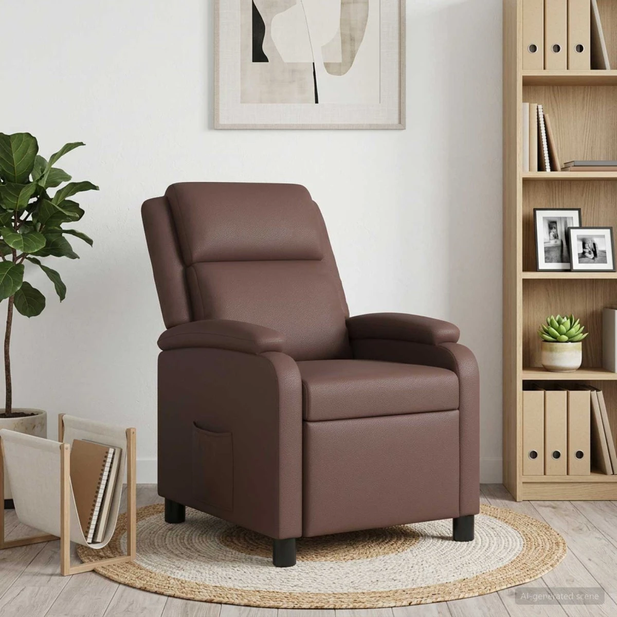 vidaXL Recliner Brun Kunstlæder