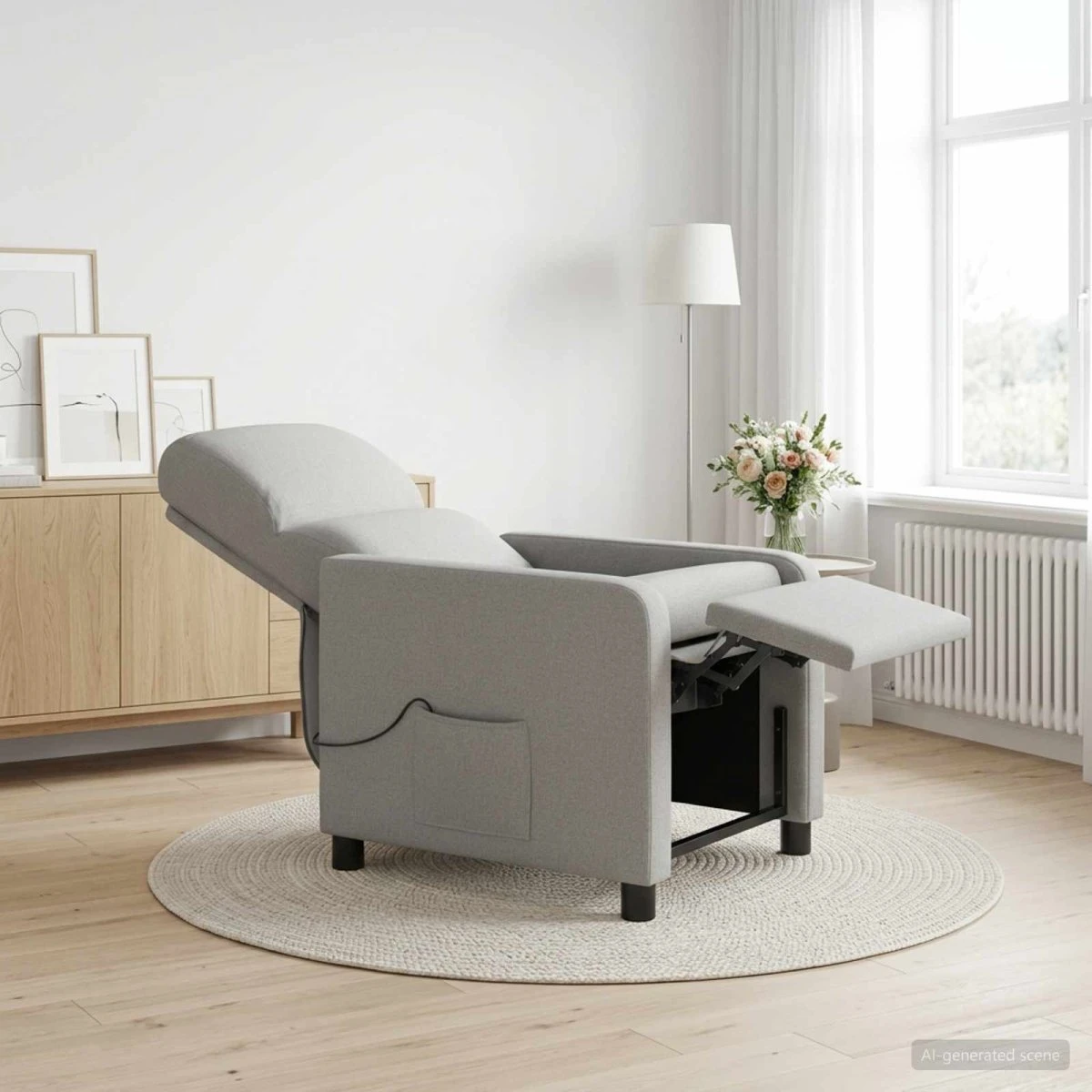 vidaXL Massagelænestol Skygrå Polyester